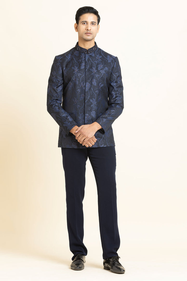 The Nocturne Bloom Bandhgala set