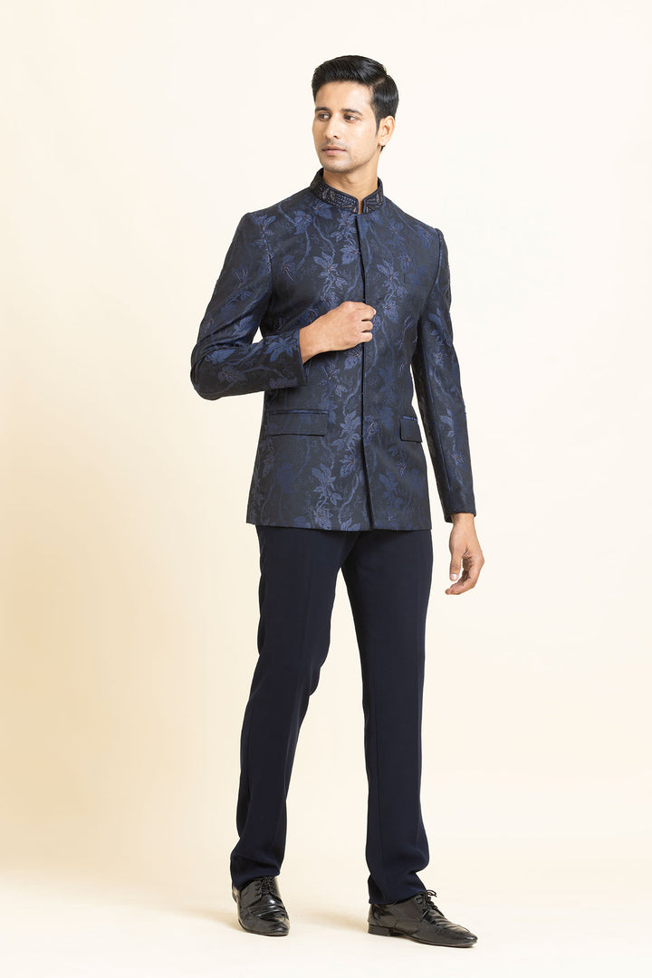 The Nocturne Bloom Bandhgala set