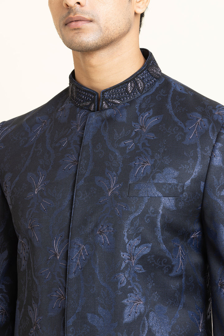 The Nocturne Bloom Bandhgala set