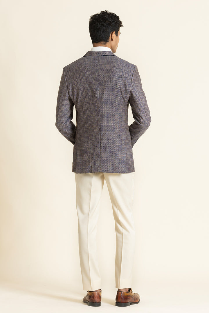 Half Lined Summer Blazer – Polywool Linen With Piping