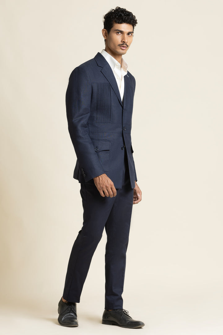 Linen Safari Jacket With Printed Lining Detail