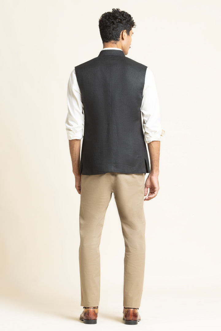 Designer Waistcoat With Emblem Embroidery