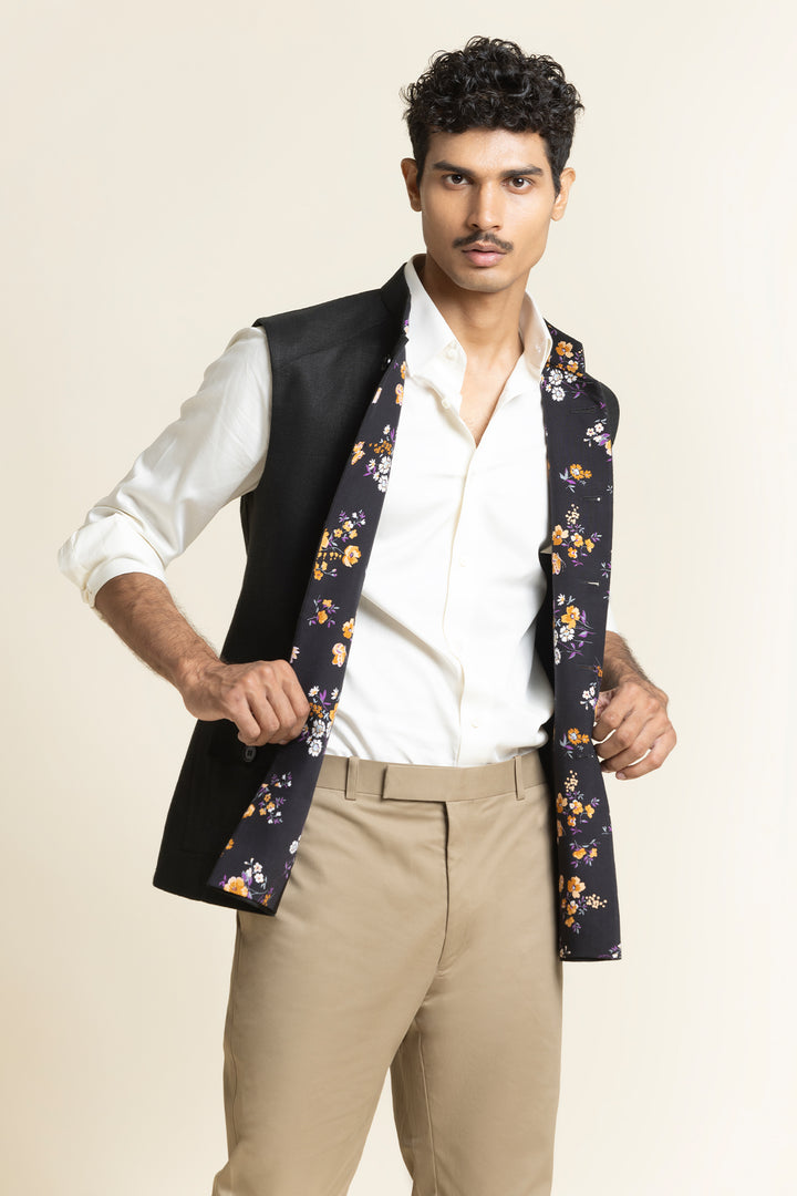 Designer Waistcoat With Emblem Embroidery