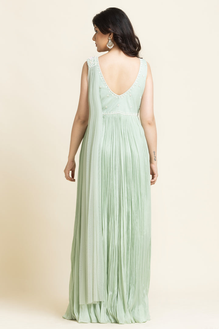 Pista Georgette Sequence Embroidered Anarkali