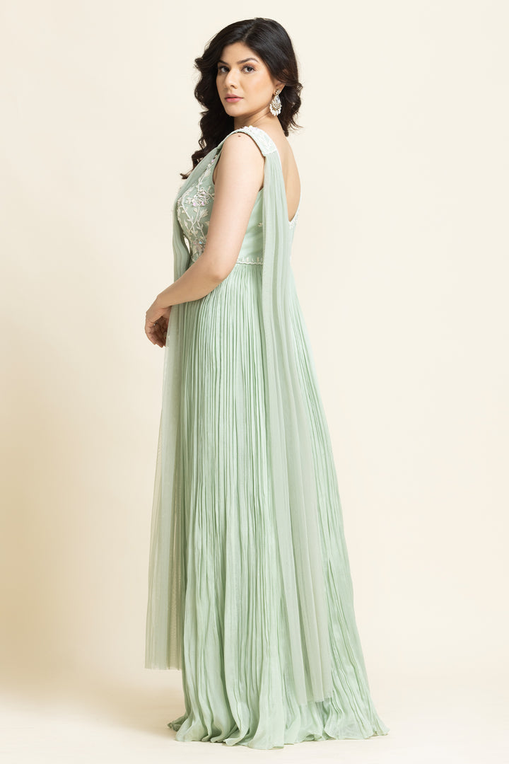 Pista Georgette Sequence Embroidered Anarkali