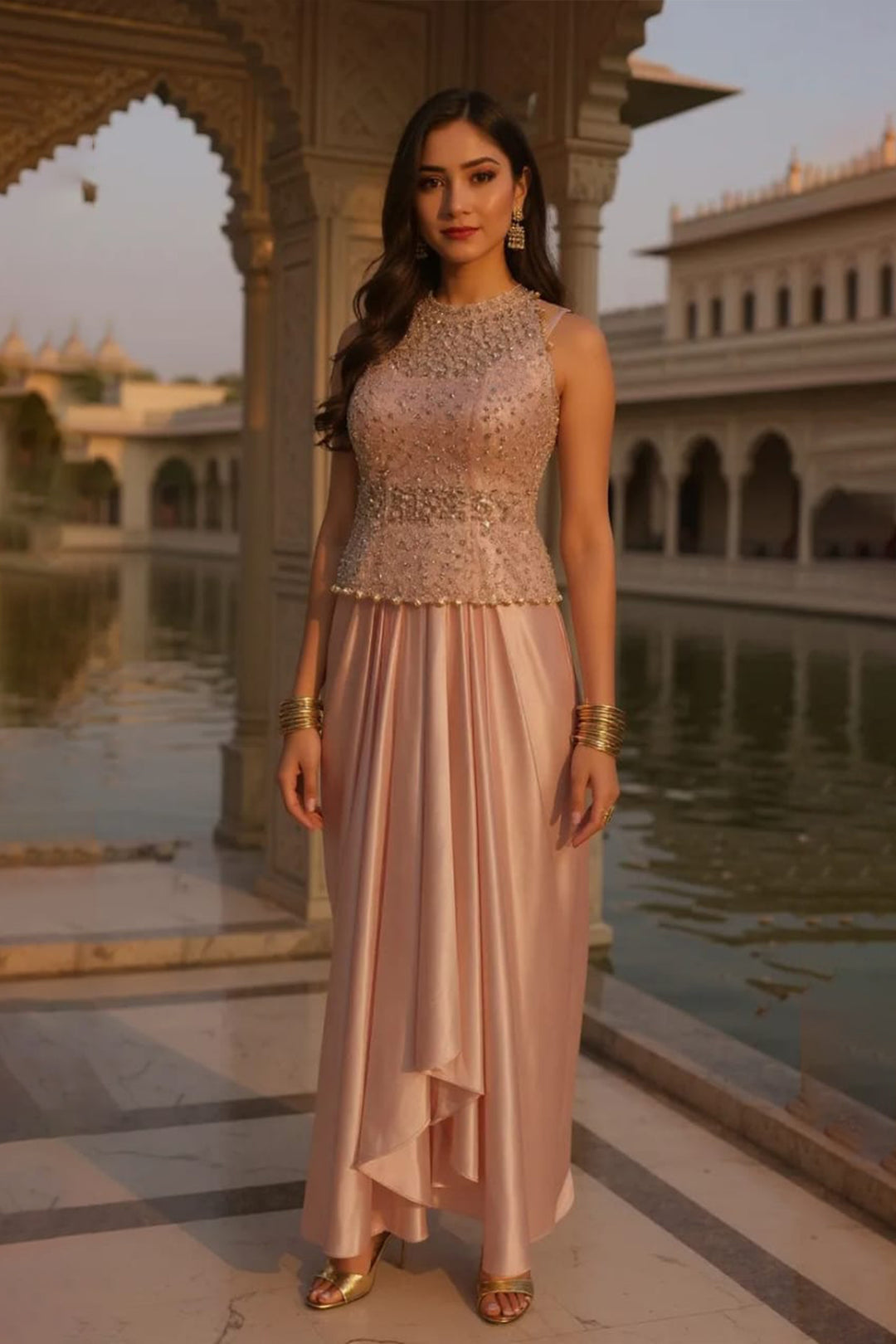 The Pearl Glam - Pleated Skirt Set