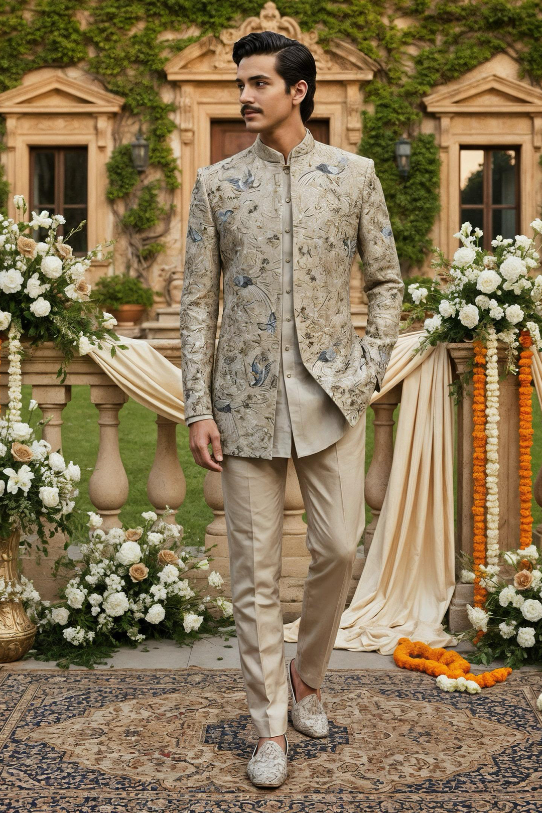 Ivory Florale Indo-Western