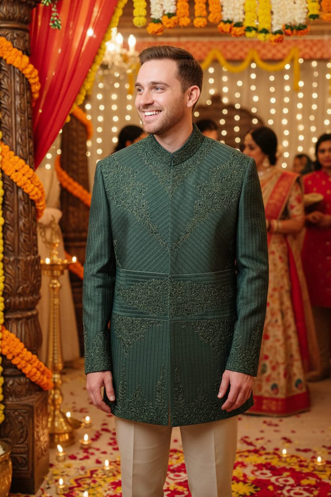 The Emerald Majesty Bandhgala set