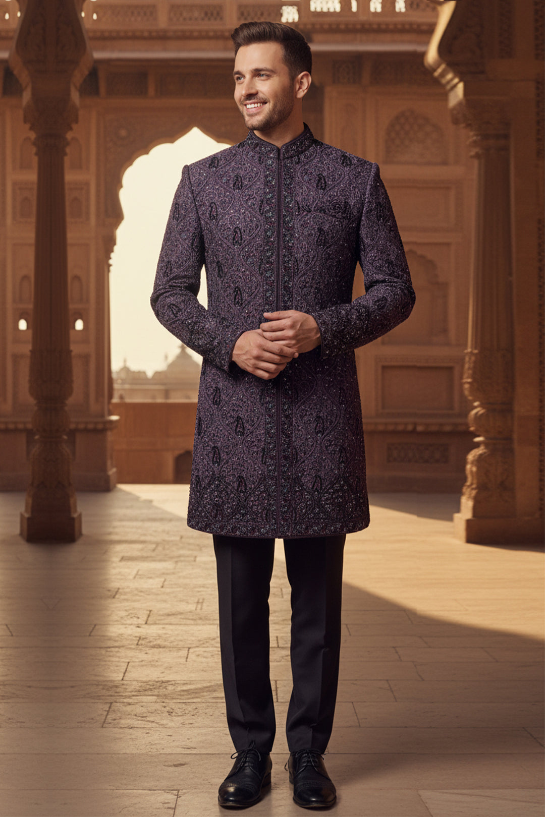 The Royal Amethyst Indo-western set