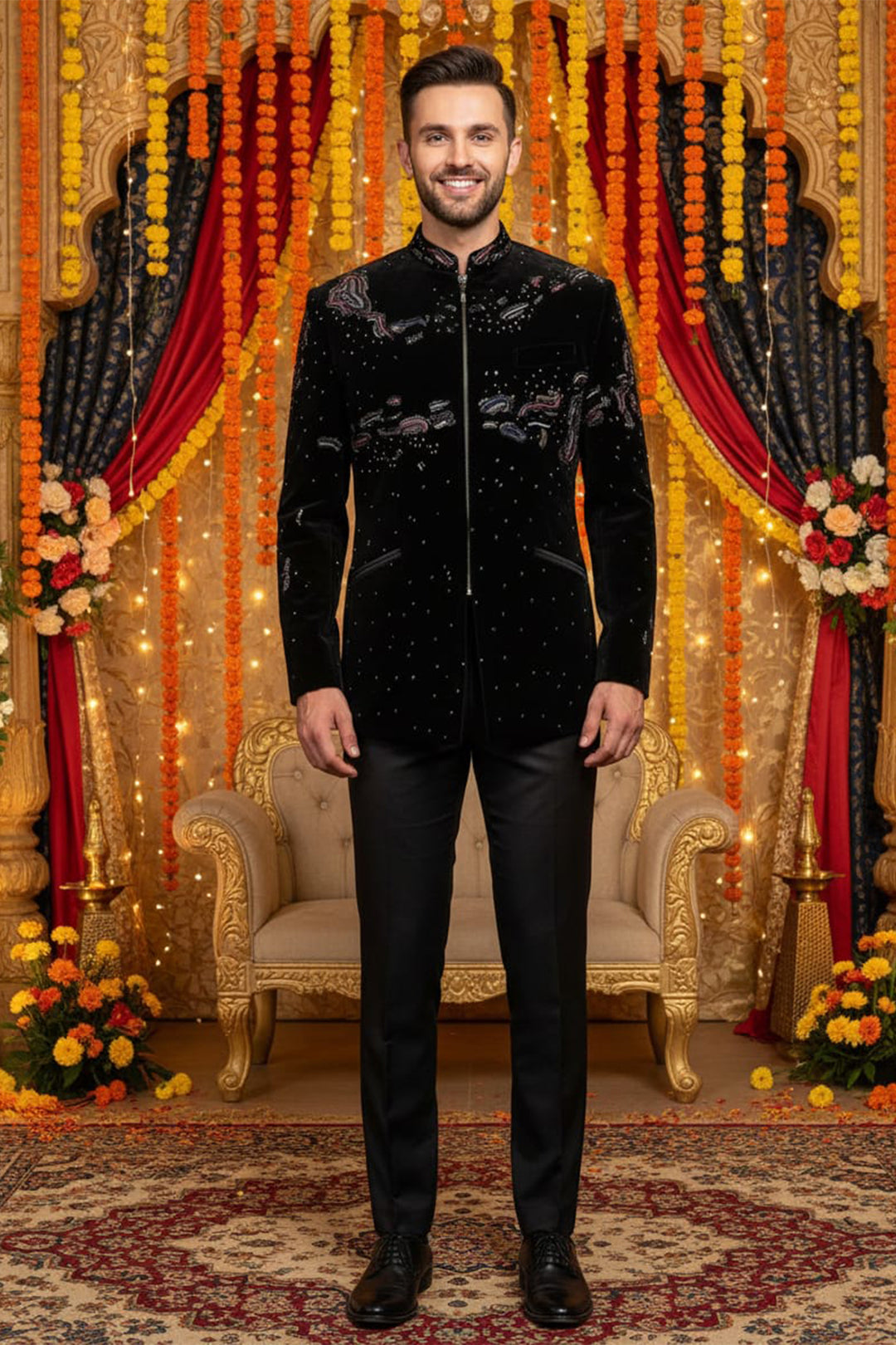 The Nocturnal Monarch Bandhgala set