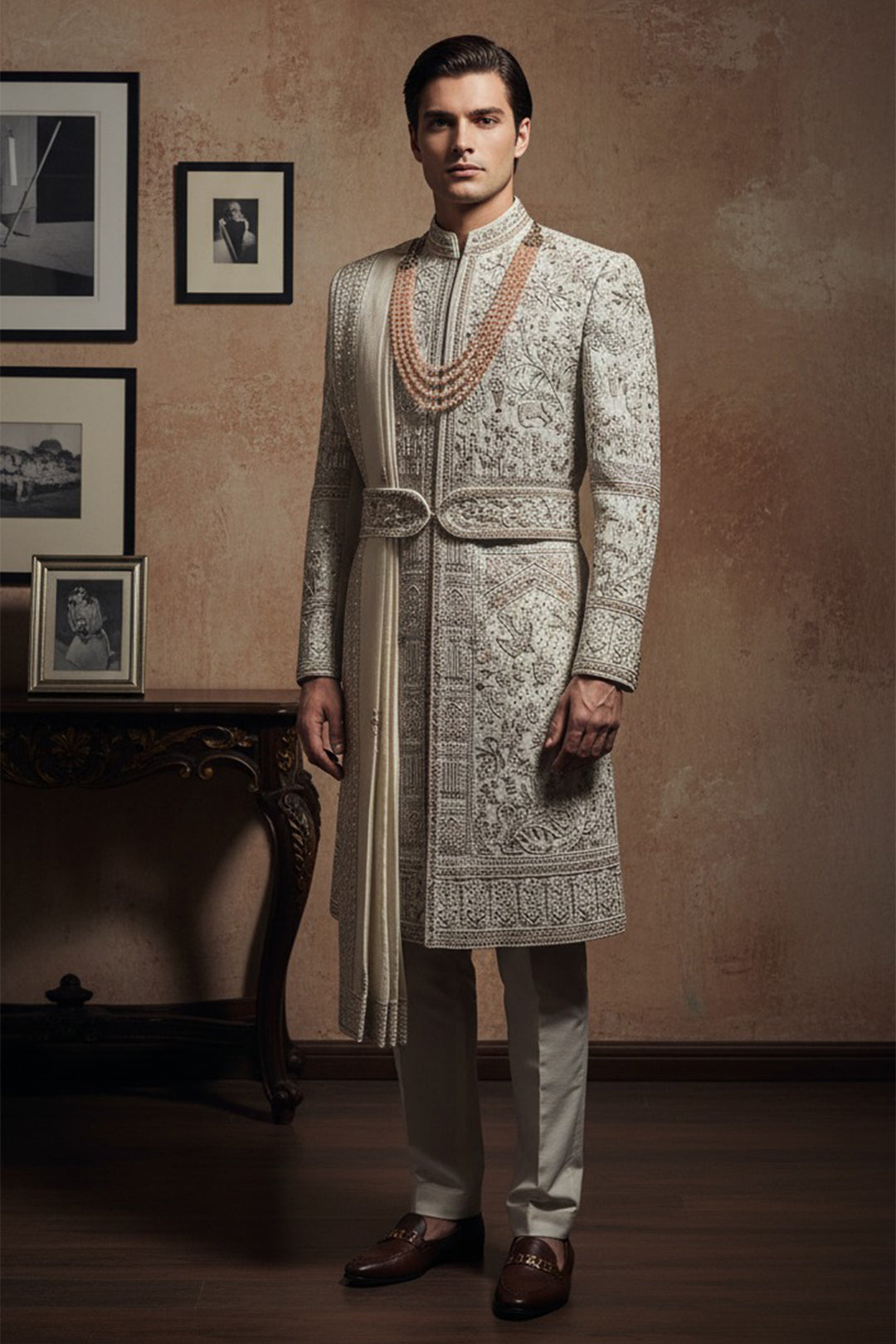 The Ethereal Ivory Sherwani Set