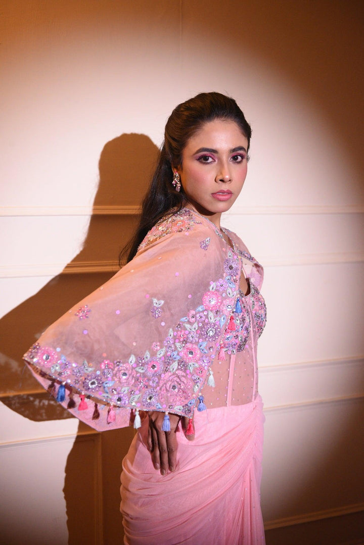 Pink Gown With Shrug