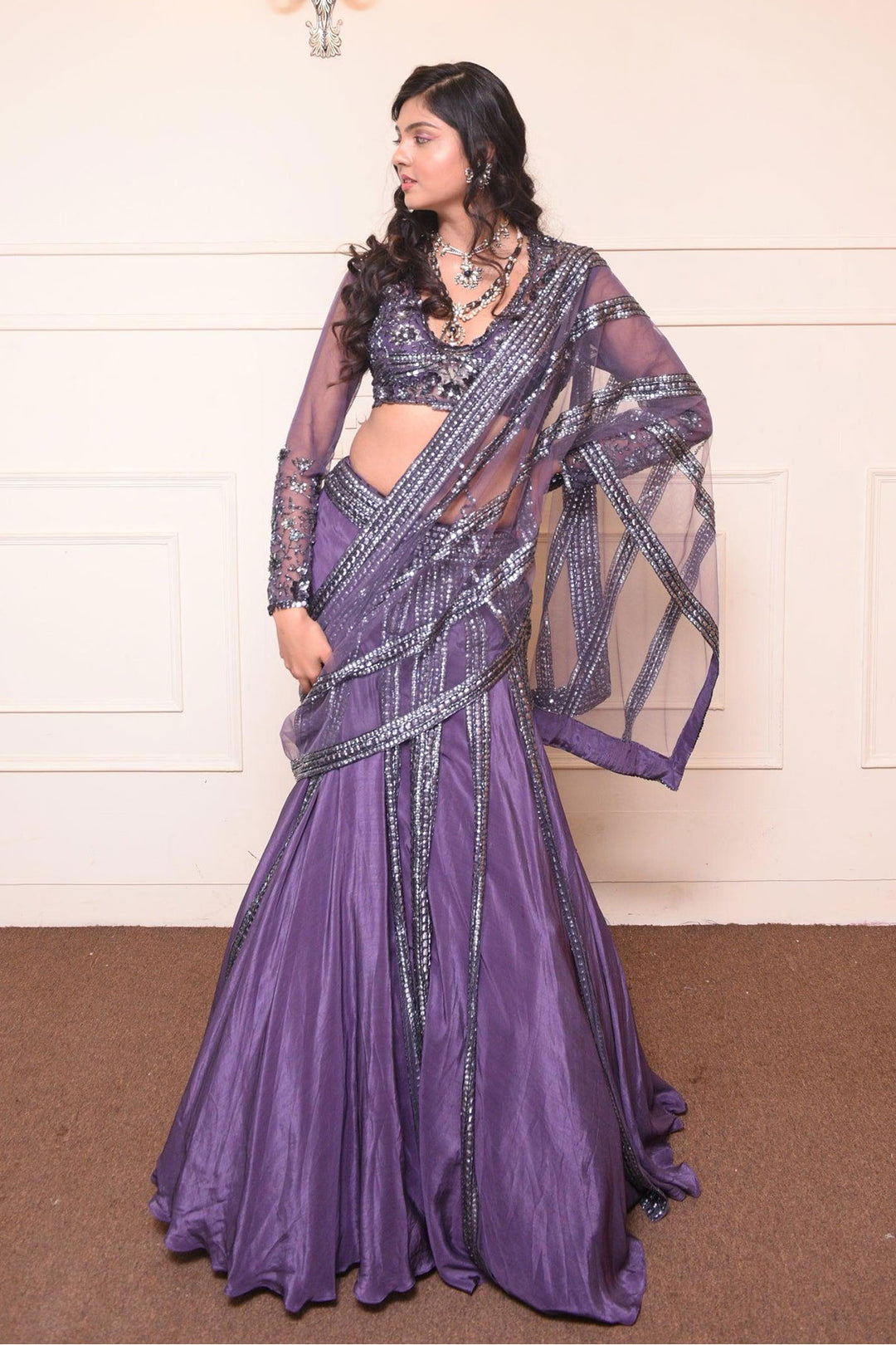 Mauve Drape Saree