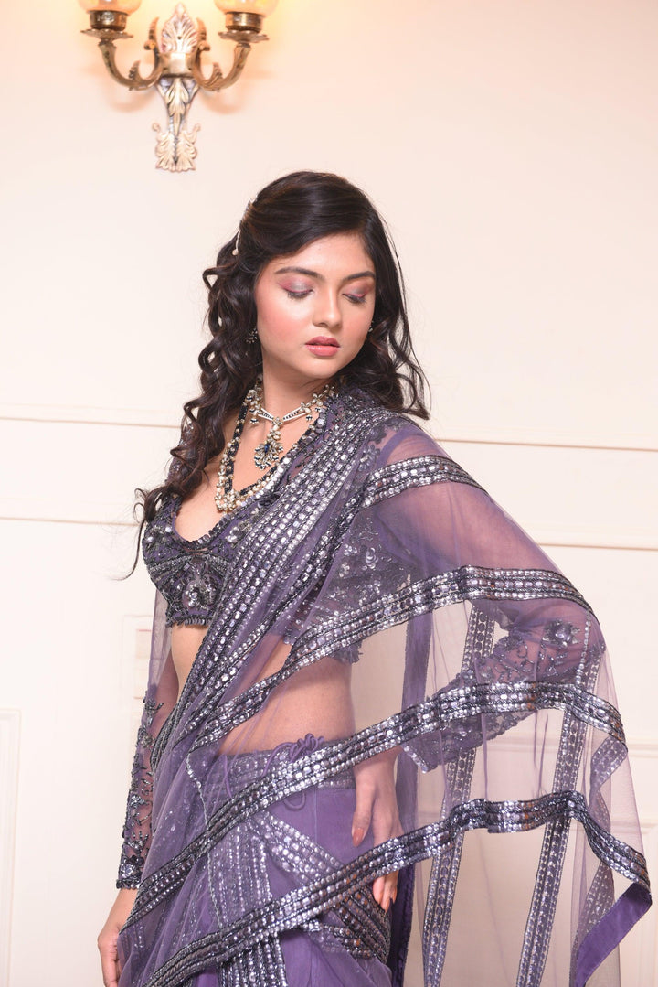 Mauve Drape Saree