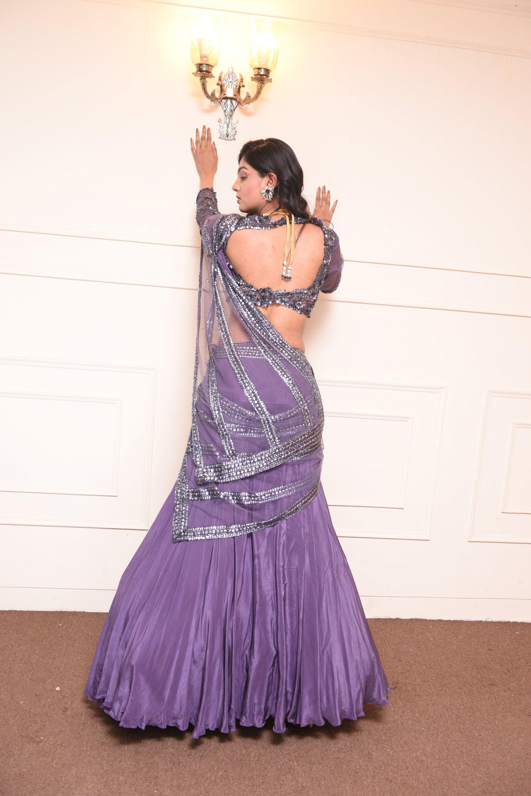 Mauve Drape Saree