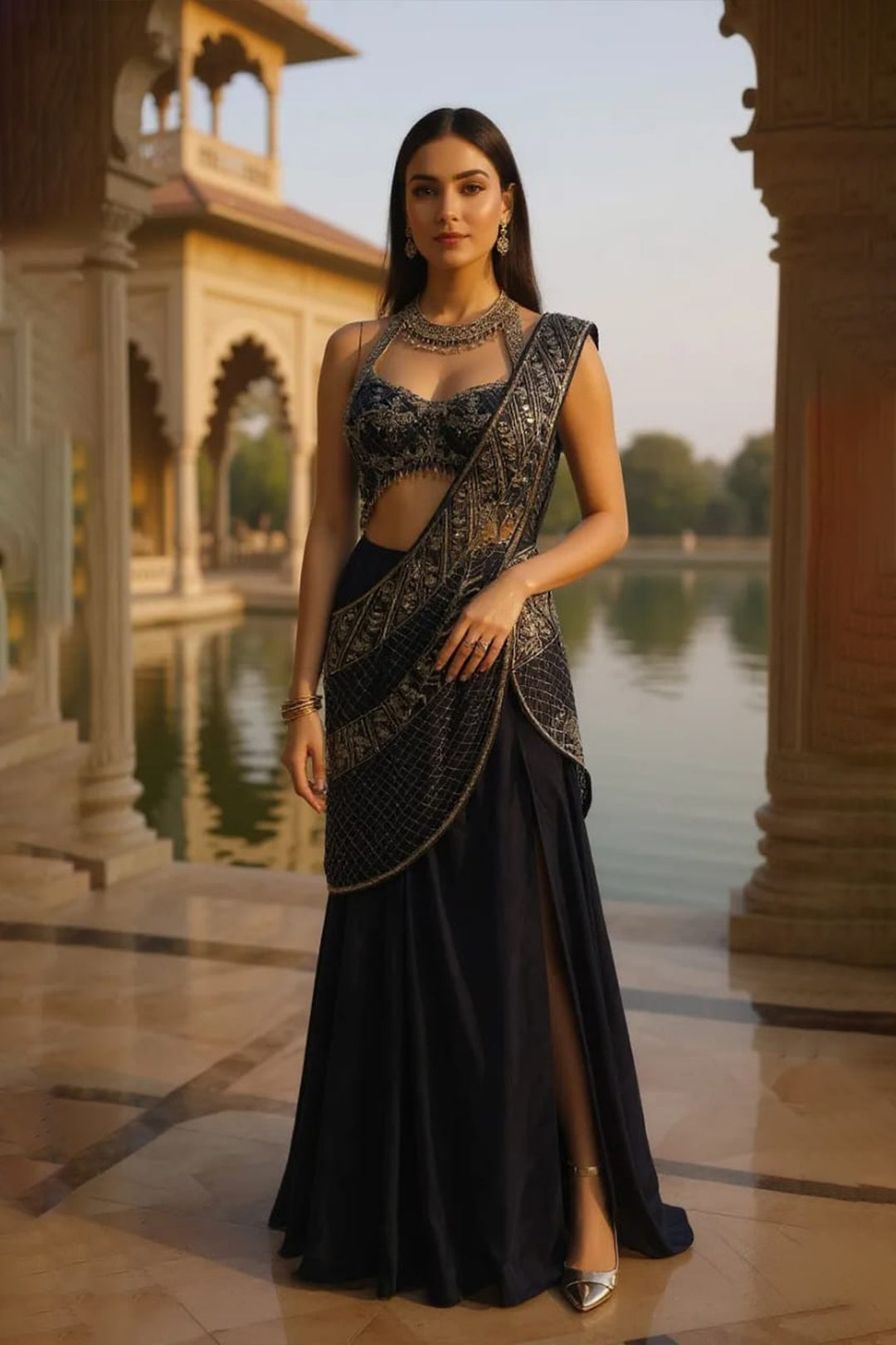 Drape Saree Lehenga - Indowestern