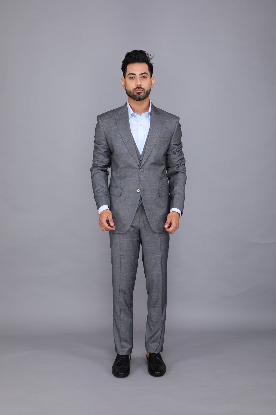 Grey Three-piece Business Suit
