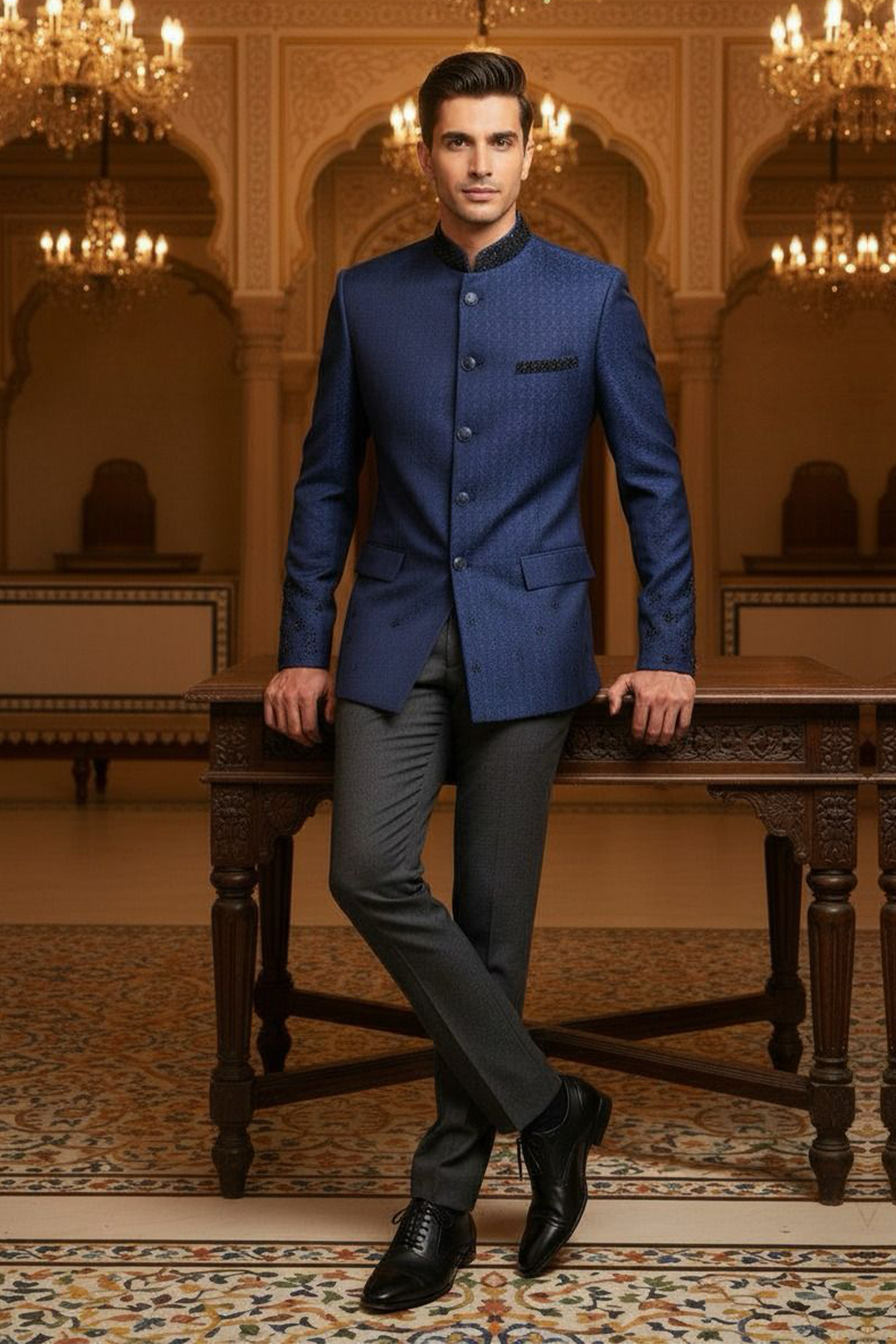 Imperial Blue Bandhgala