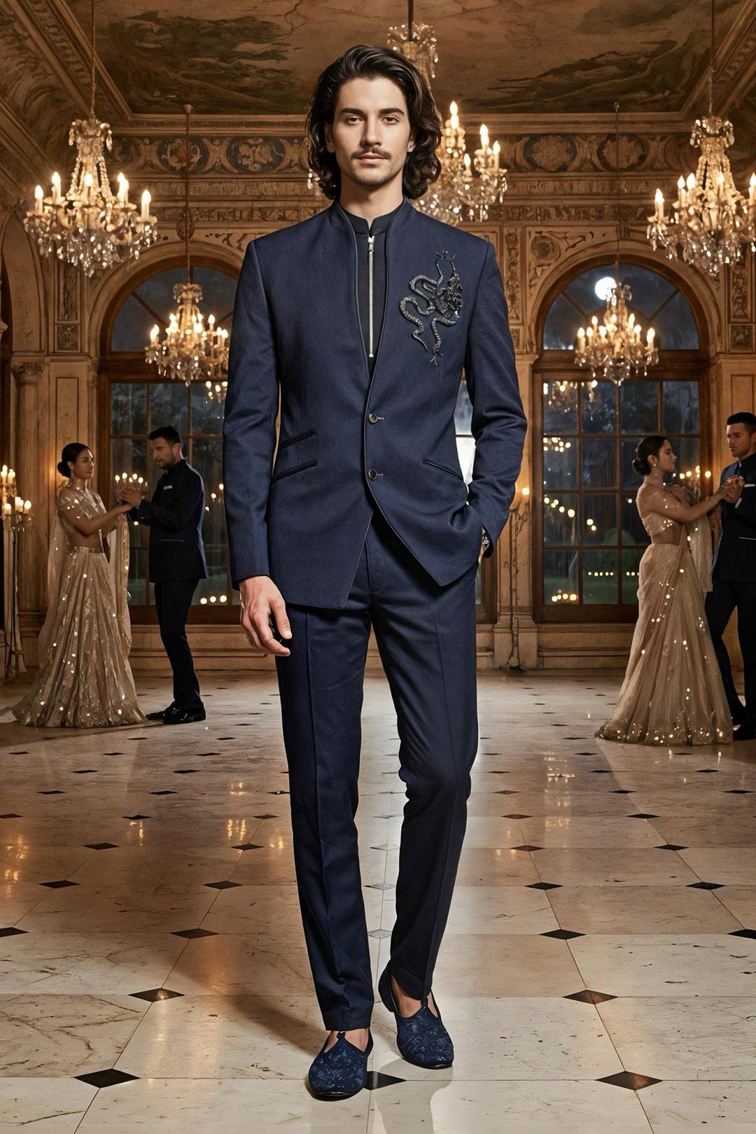 Midnight Dragon Bandhgala