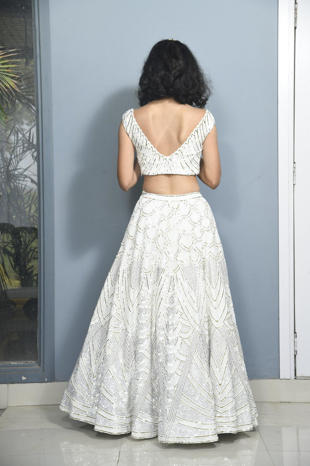 Cutdana sequins lehenga