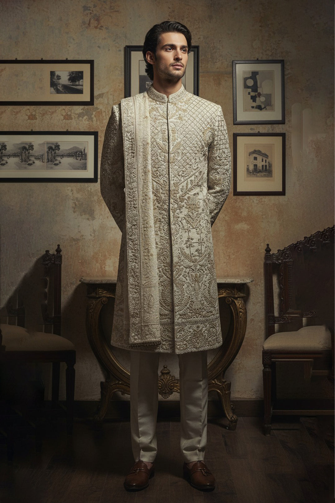 The Ancestral Emblem Sherwani Set