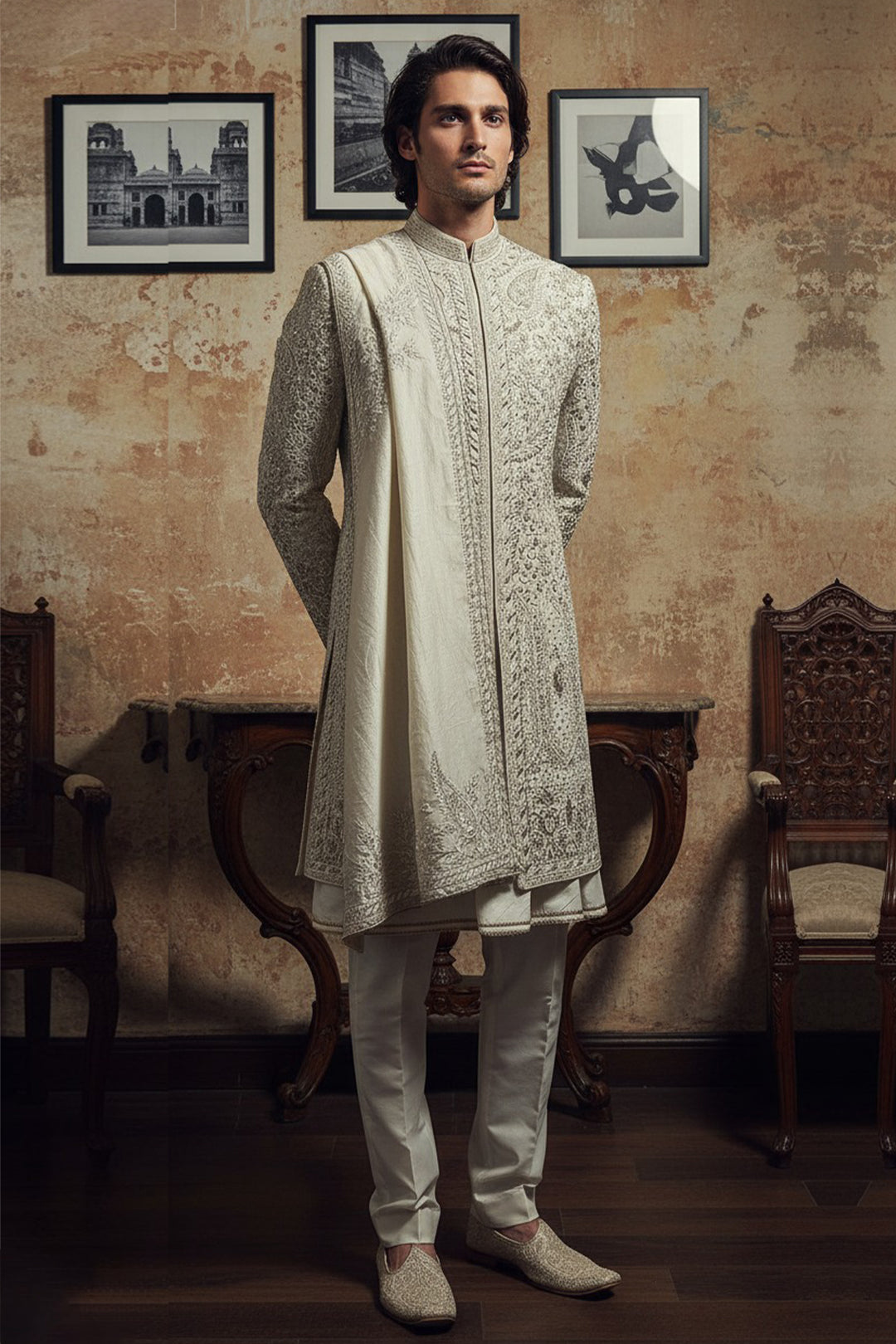 The Ivory Elan Sherwani Set