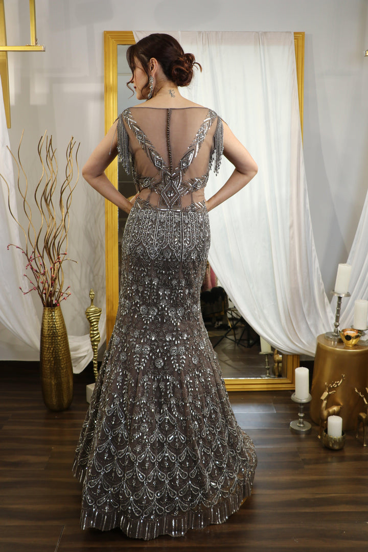 Grey Fish Cut Gown