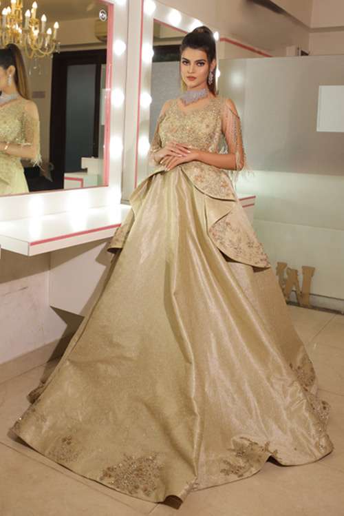 Beautiful Gold Textured Gown