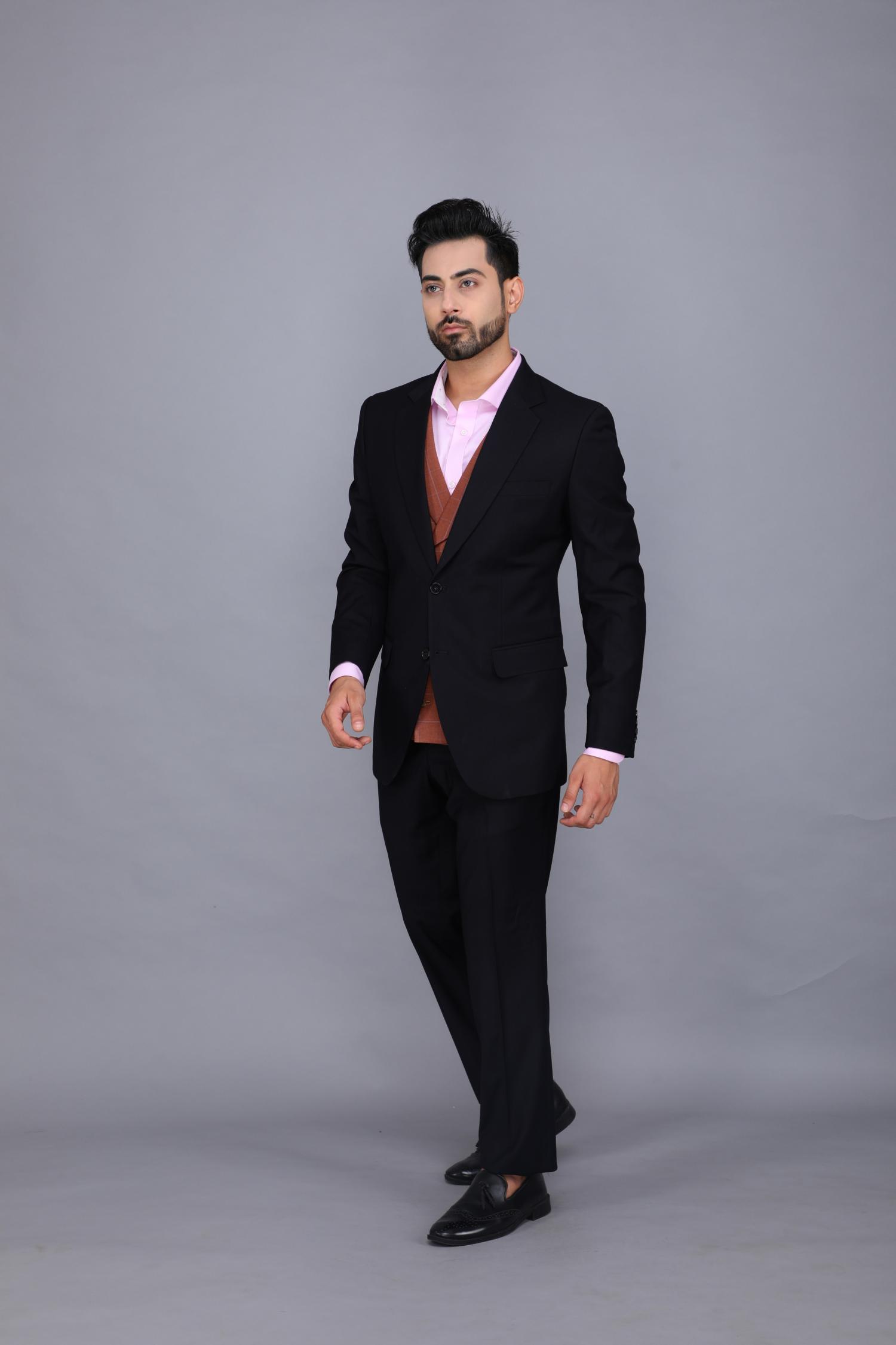 Black suit with on sale waistcoat