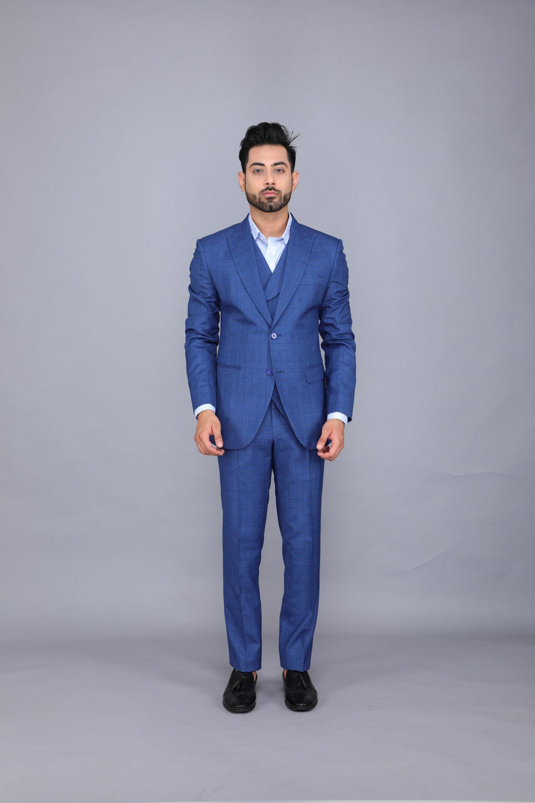 Blue Three-piece Business Suit