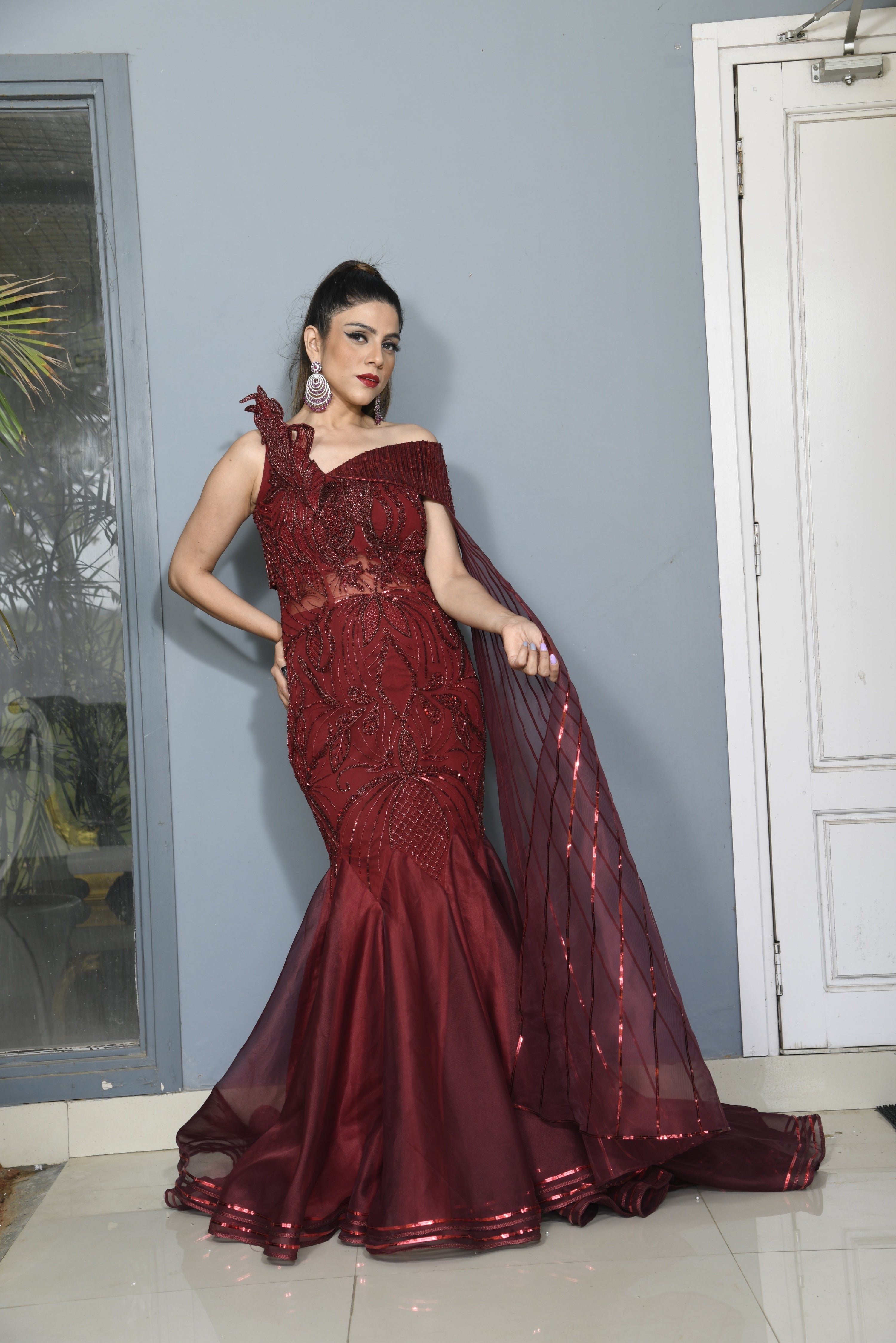 Red Red Tail Gown by Zayah for rent online | FLYROBE