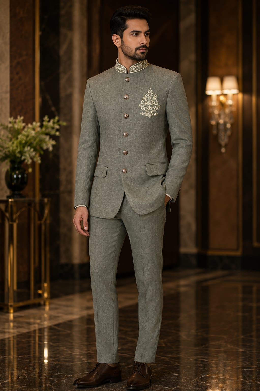 Signature Textured Bandhgala Jacket