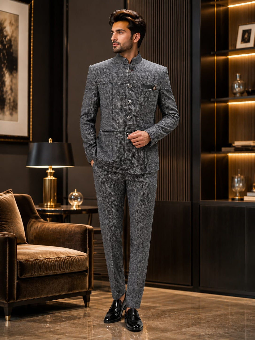 Royal Textured Bandhgala Jacket