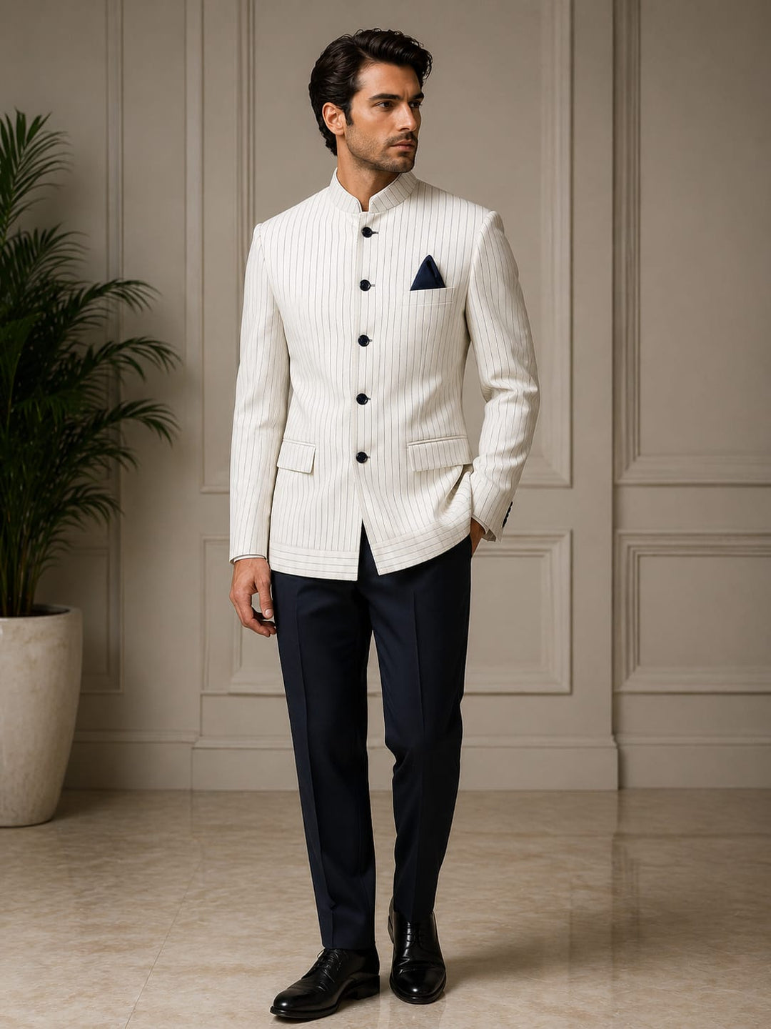 Signature Striped Bandhgala