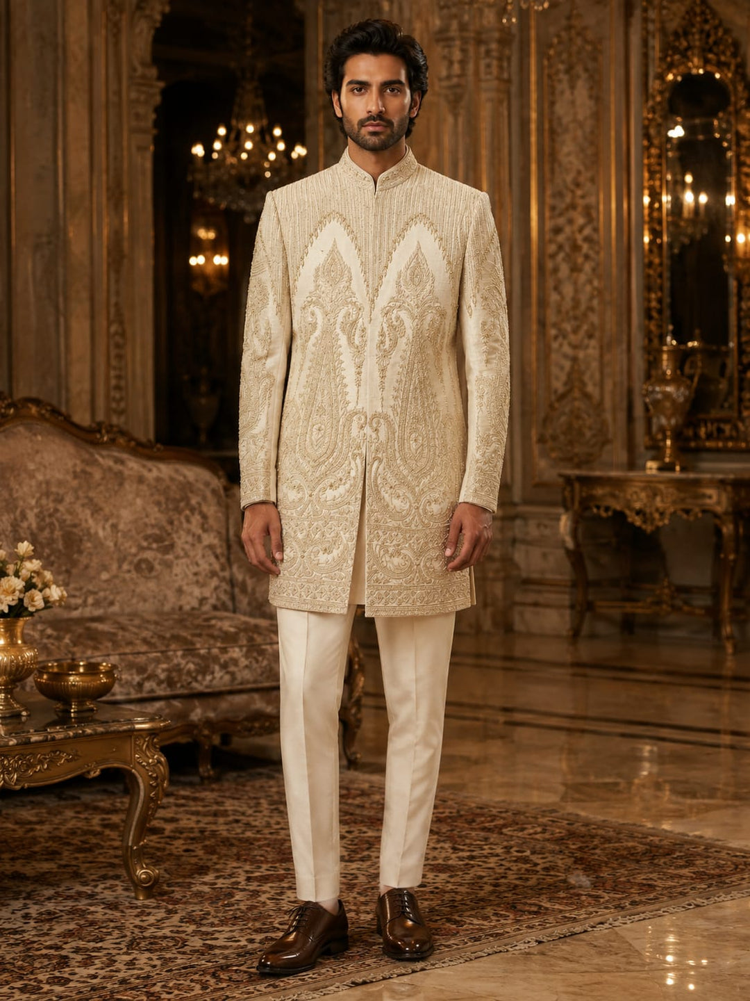 Royal Paisley Embroidered Indo-Western