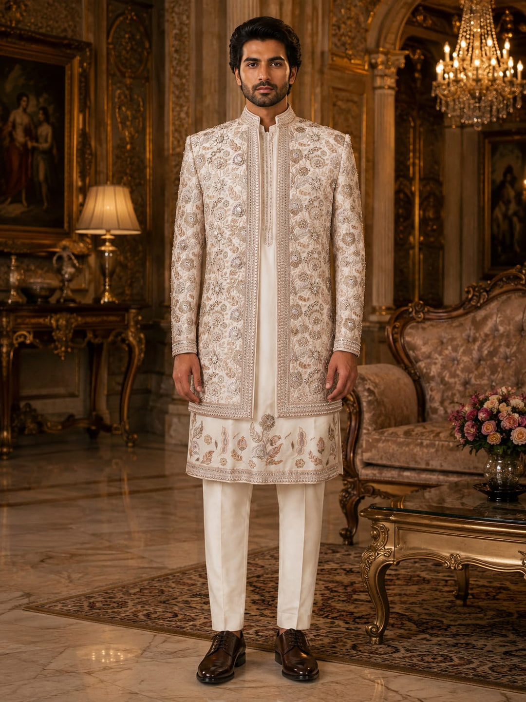 Royal Floral Embroidered Indo-Western
