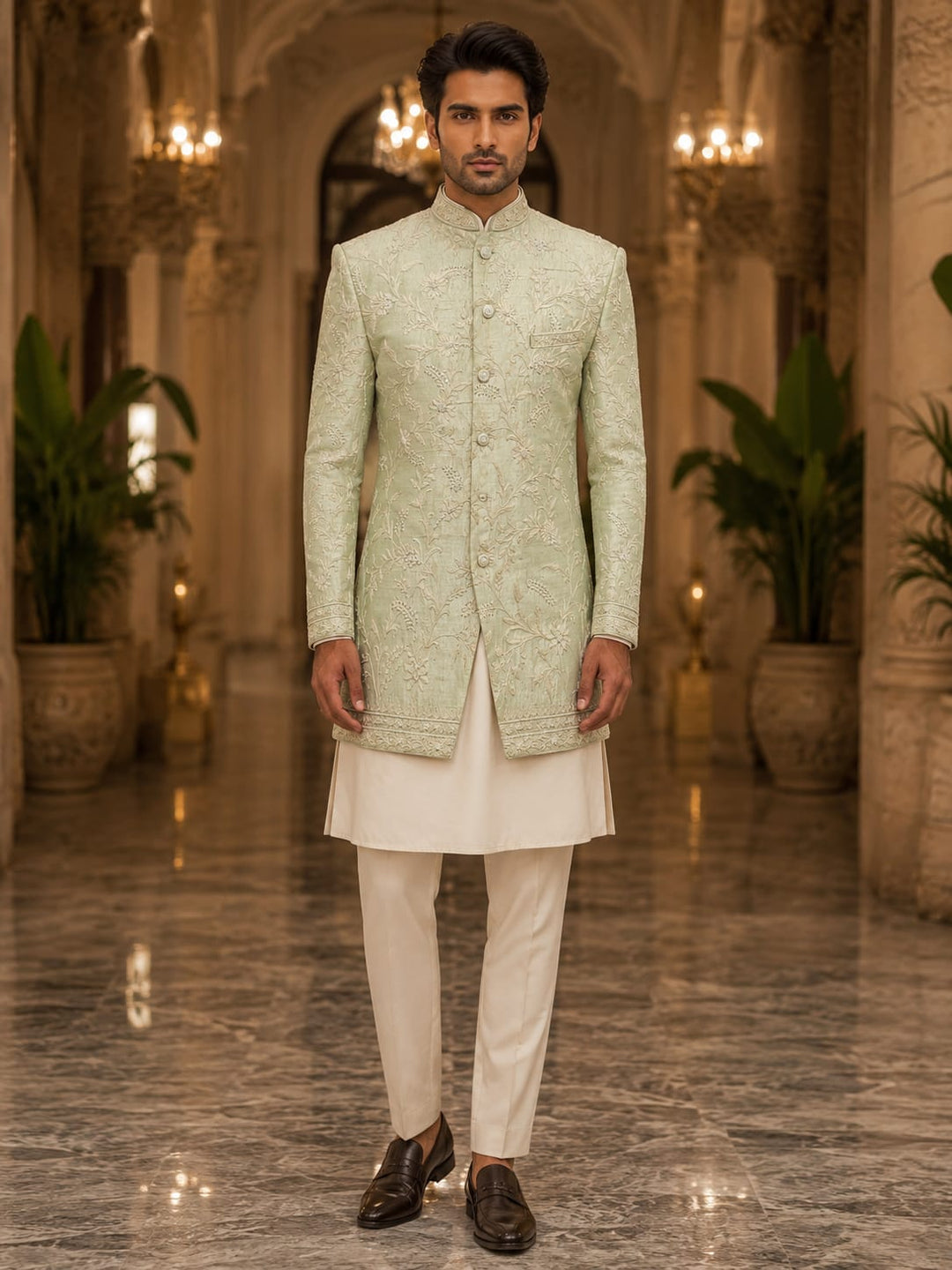 Heritage Floral Embroidered Indo-Western