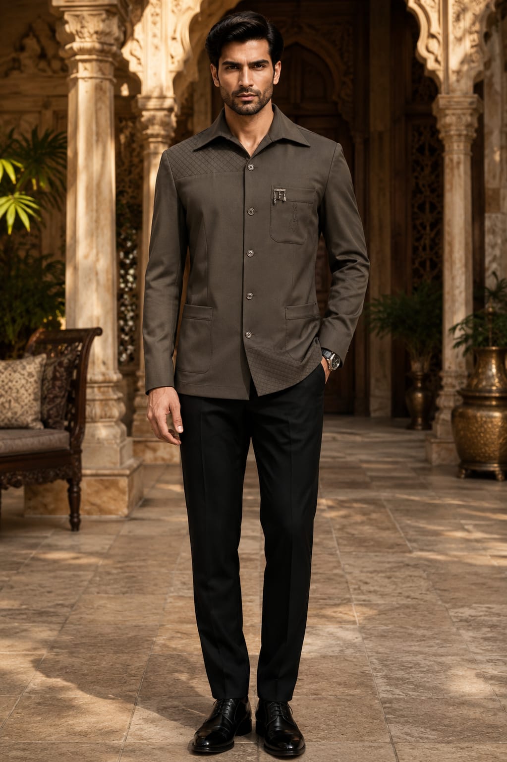 Modern Textured Safari Shirt