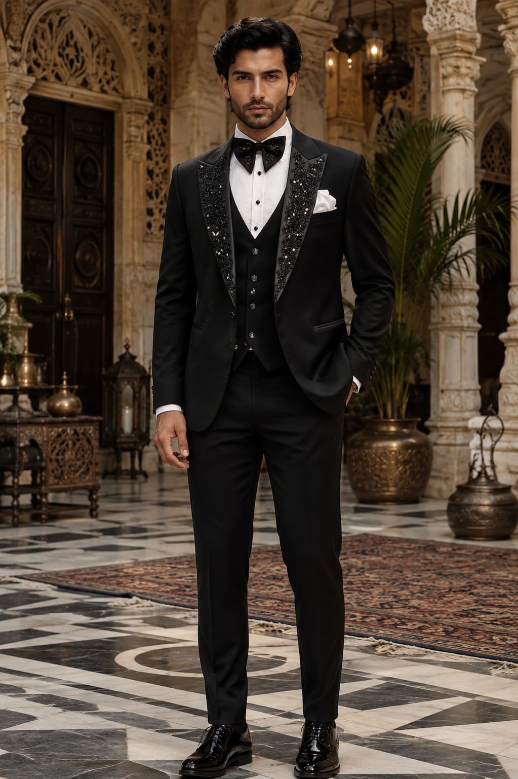Midnight Embellished Tuxedo Set