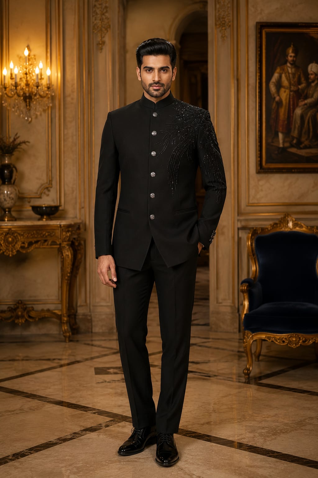 Midnight Embellished Bandhgala